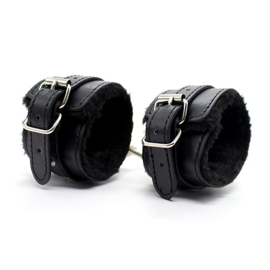 LATETOBED BDSM LINE - ANKLE CUFFS WITH BLACK PADDED INTERIOR 35 CM BLACK
