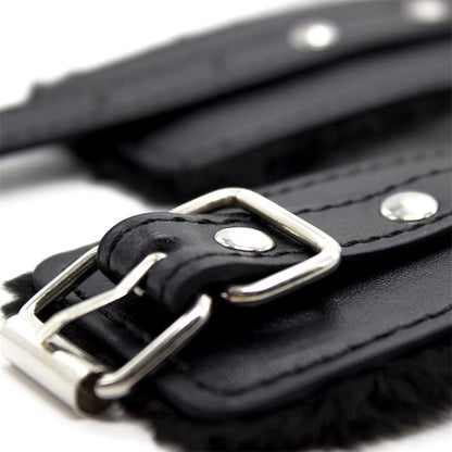 LATETOBED BDSM LINE - ANKLE CUFFS WITH BLACK PADDED INTERIOR 35 CM BLACK