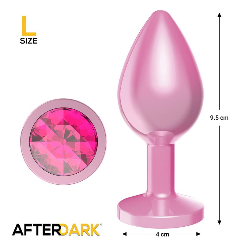 AFTERDARK - ANODYZED ANAL PLUG PINK WITH JEWEL SIZE L