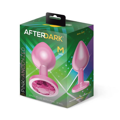 AFTERDARK - ANODYZED ANAL PLUG PINK WITH JEWEL SIZE M