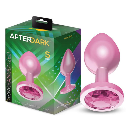 AFTERDARK - ANODYZED ANAL PLUG PINK WITH JEWEL SIZE S