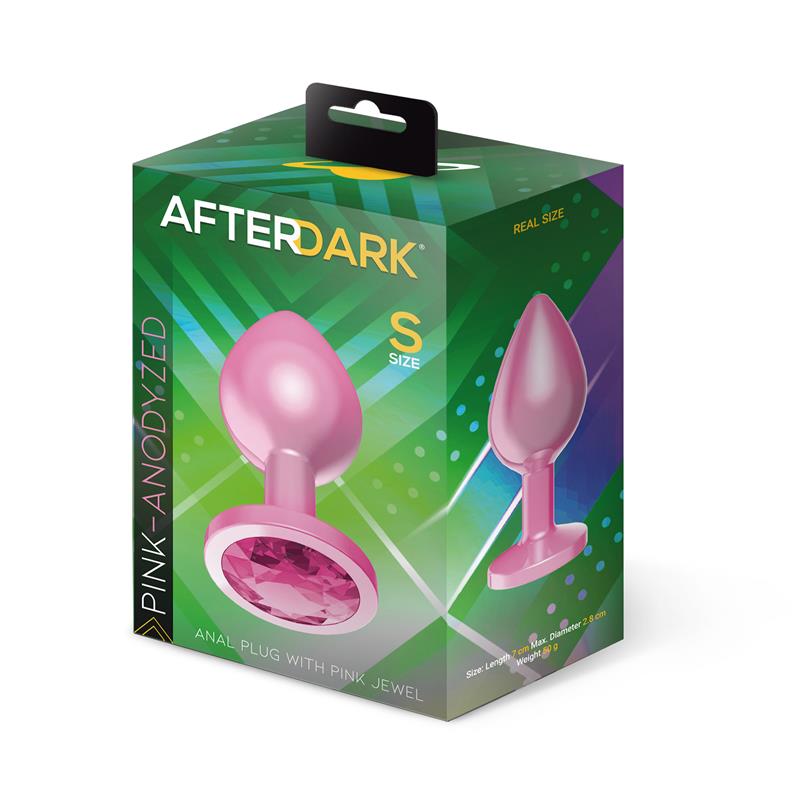 AFTERDARK - ANODYZED ANAL PLUG PINK WITH JEWEL SIZE S