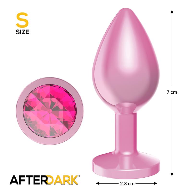 AFTERDARK - ANODYZED ANAL PLUG PINK WITH JEWEL SIZE S