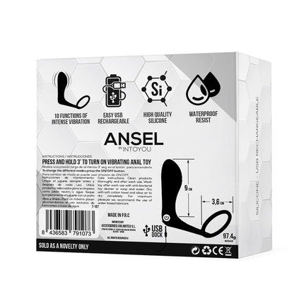 TARDENOCHE - ANSEL ANAL PLUG WITH VIBRATION AND COCK RING USB SILICONE