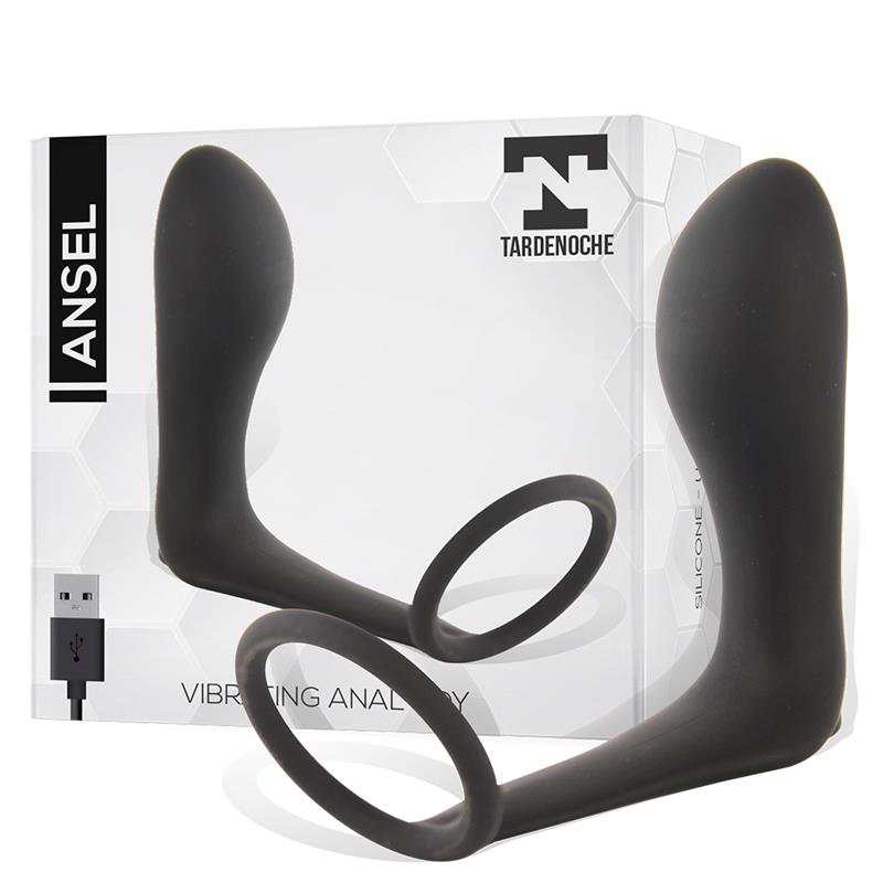 TARDENOCHE - ANSEL ANAL PLUG WITH VIBRATION AND COCK RING USB SILICONE