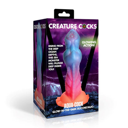 CREATURE COCKS - AQUA-COCK GLOW-IN-THE-DARK SILICONE DILDO