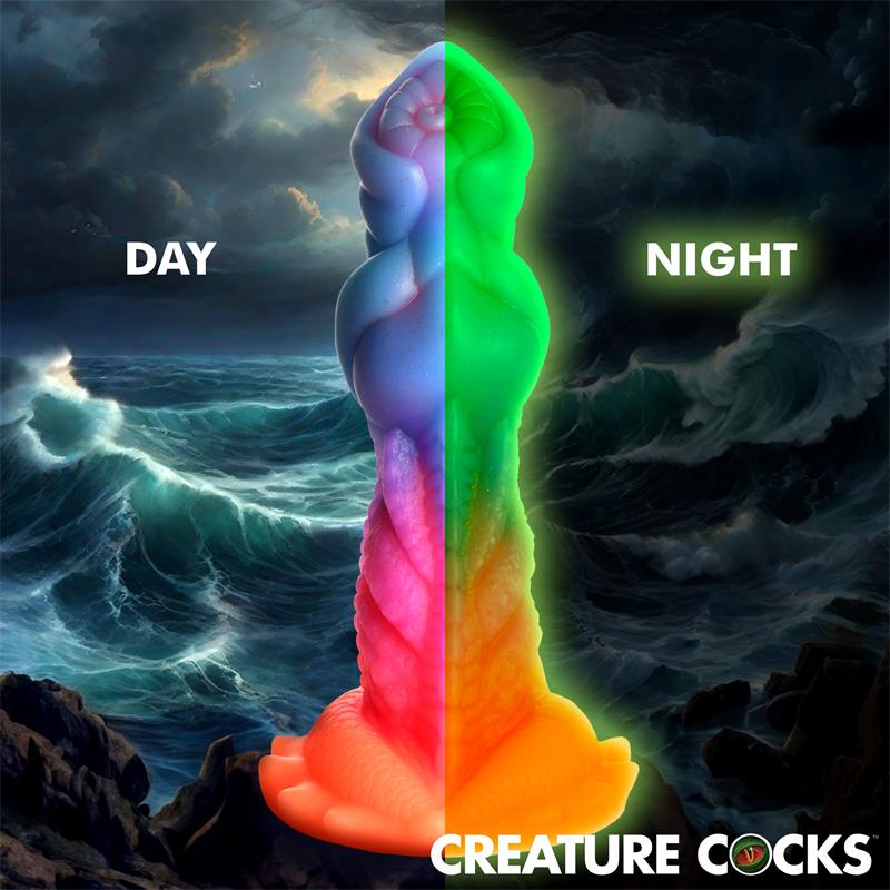CREATURE COCKS - AQUA-COCK GLOW-IN-THE-DARK SILICONE DILDO