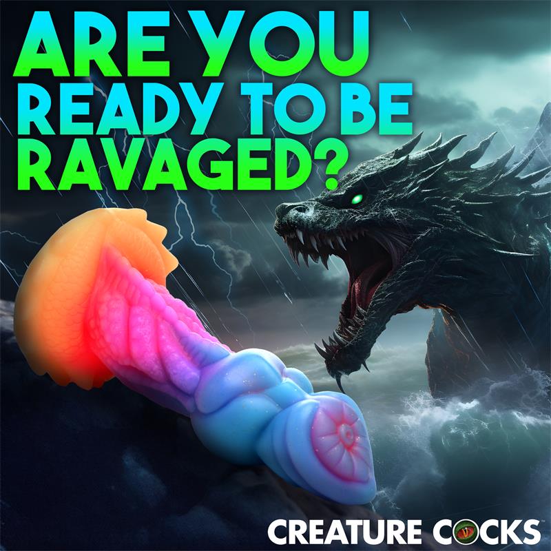 CREATURE COCKS - AQUA-COCK GLOW-IN-THE-DARK SILICONE DILDO