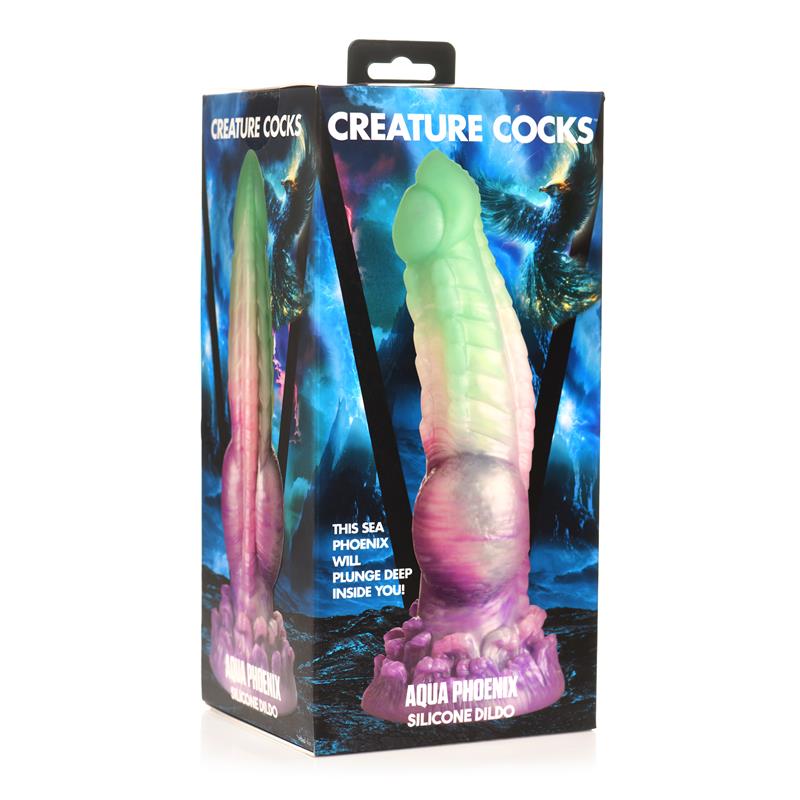 CREATURE COCKS - AQUA PHOENIX SILICONE DILDO