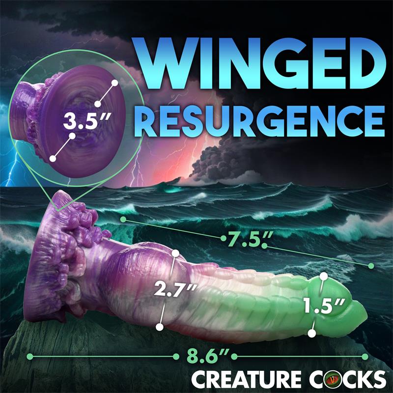 CREATURE COCKS - AQUA PHOENIX SILICONE DILDO