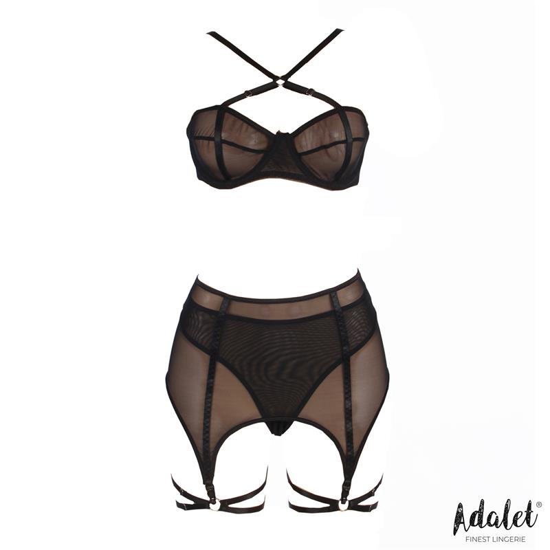 ADALET LINGERIE - ARIA BRA, THONG, GARTER AND LEG RING SET
