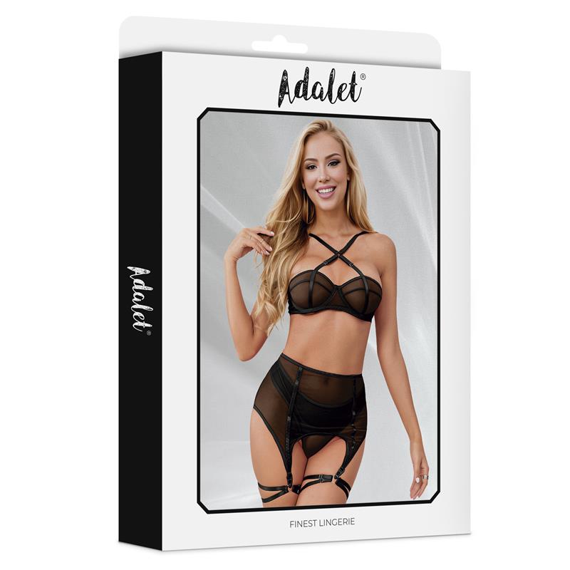 ADALET LINGERIE - ARIA BRA, THONG, GARTER AND LEG RING SET