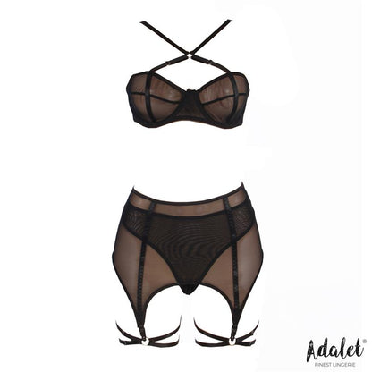 ADALET LINGERIE - ARIA BRA, THONG, GARTER AND LEG RING SET