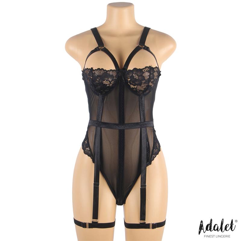 ADALET LINGERIE - ARIANA TEDDY WITH GARTER BELT AND LEG RINGS