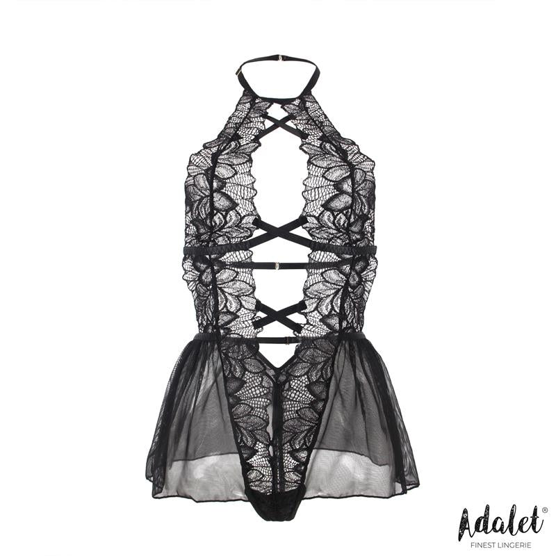 ADALET LINGERIE - ARIELLA OPEN BACK TEDDY WITH FLORAL PATTERN
