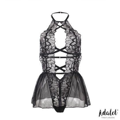 ADALET LINGERIE - ARIELLA OPEN BACK TEDDY WITH FLORAL PATTERN