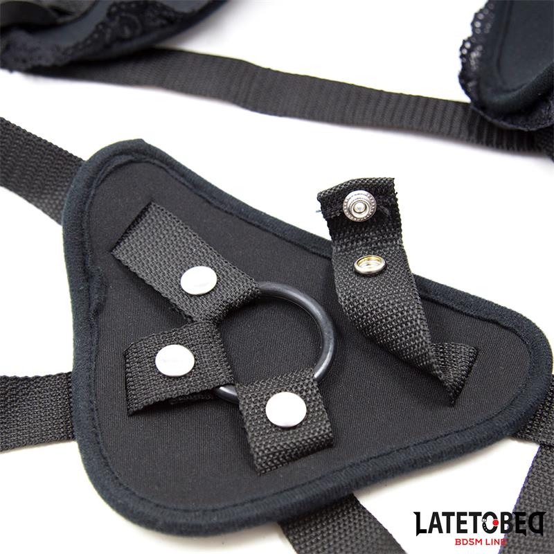 LATETOBED BDSM LINE - LACE EDGE STRAP ON WITH SILICONE RING