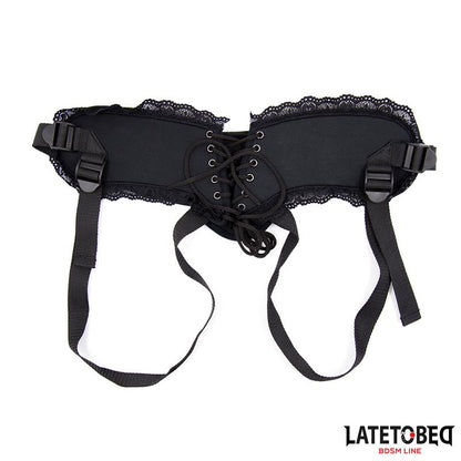 LATETOBED BDSM LINE - LACE EDGE STRAP ON WITH SILICONE RING