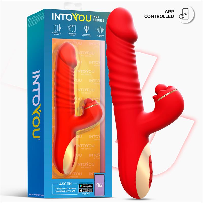 INTOYOU APP SERIES - ASCEN THRUSTING AND WAVING VIBE WITH APP MAGNETIC USB