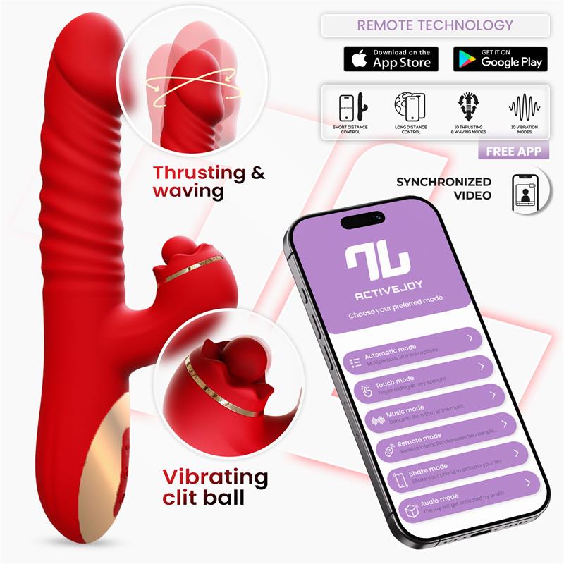 SERIE DE APLICACIONES INTOYOU: VIBRADOR ASCEN CON MOVIMIENTOS DE EMBESTIDA Y ONDULACIÓN, CONECTIVIDAD POR APLICACIÓN Y CARGA MAGNÉTICA USB