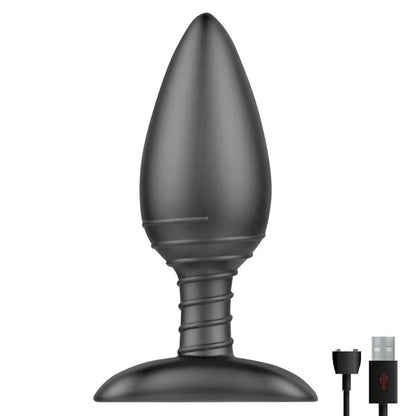 ACTION - ASHER BUTT PLUG WITH REMOTE CONTROL MAGNETIC USB BLACK