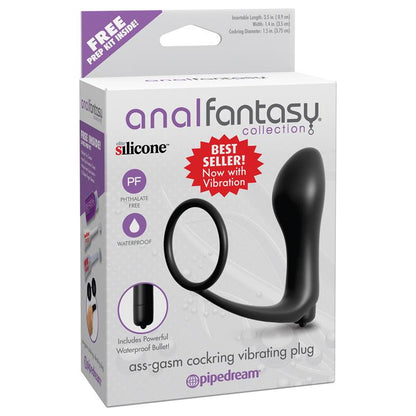ANAL FANTASY COLLECT. - ASS-GASM COCKRING VIBRATING PLUG  - COLOUR BLACK