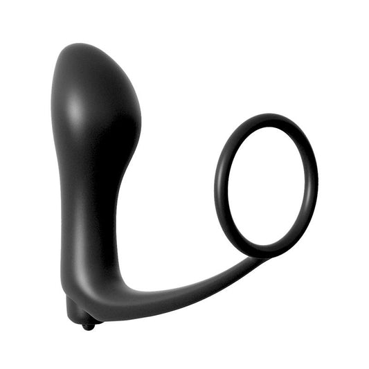 ANAL FANTASY COLLECT. - ASS-GASM COCKRING VIBRATING PLUG  - COLOUR BLACK