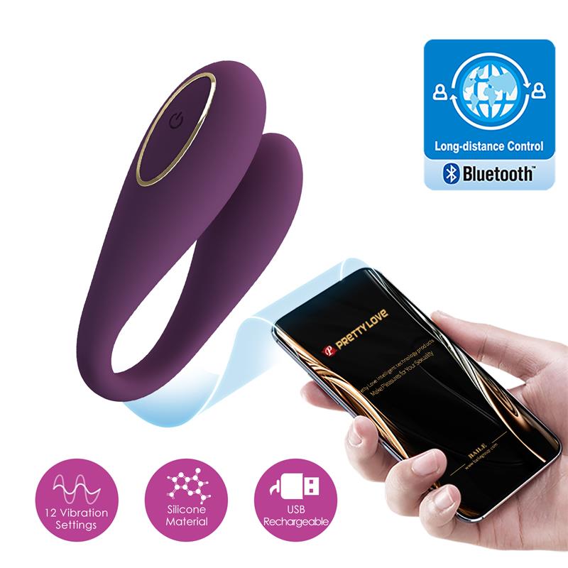 PRETTYLOVE - AUGUST VIBRADOR DE PAREJAS APP REMOTE LILA CL12