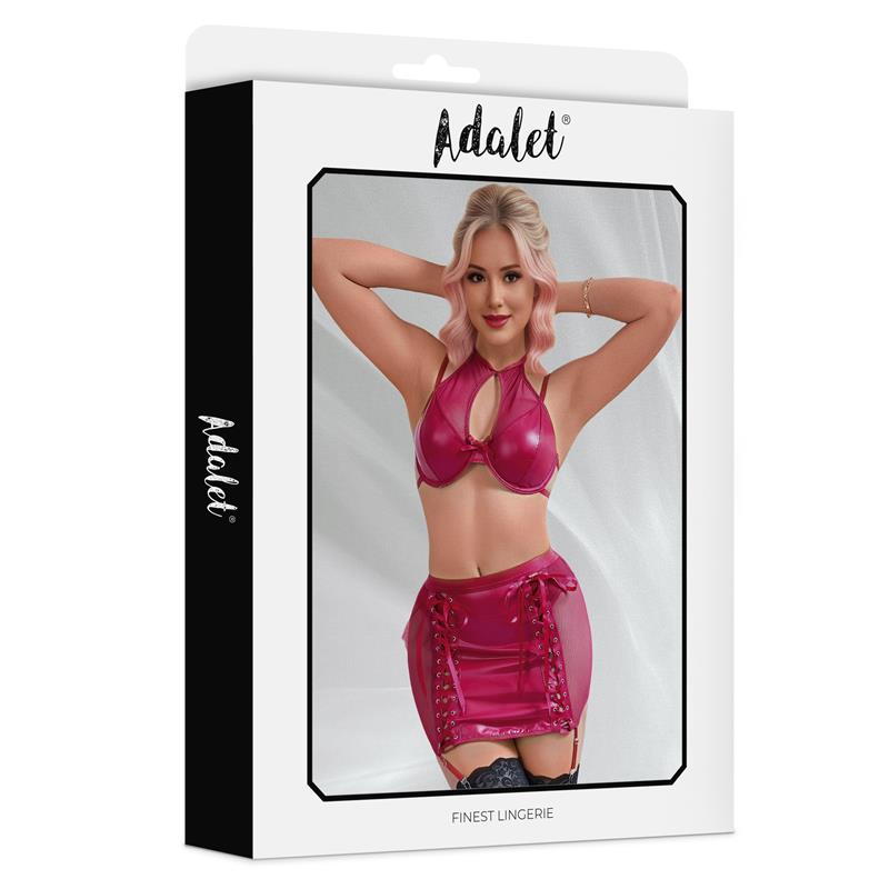 ADALET LINGERIE - AURORA TOP AND SKIRT VEGAN LEATHER