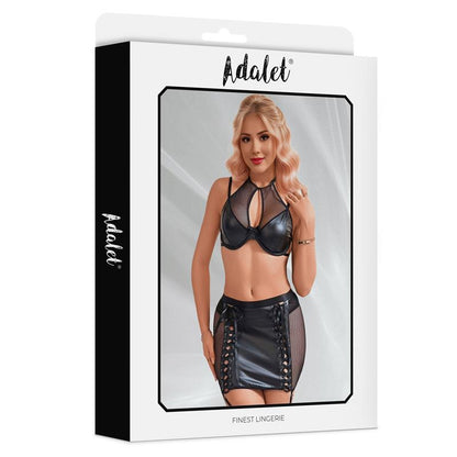 ADALET LINGERIE - AURORA TOP AND SKIRT VEGAN LEATHER