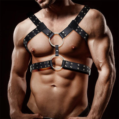 INTOYOU BDSM LINE - AURUM MALE CHEST BONDAGE HARNESS VEGAN LEATHER