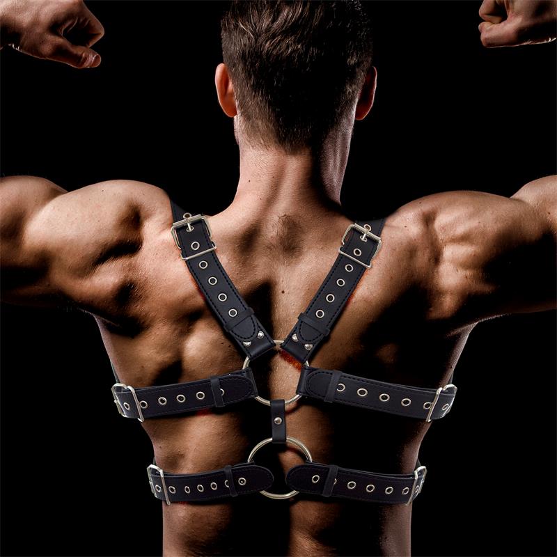 INTOYOU BDSM LINE - AURUM MALE CHEST BONDAGE HARNESS VEGAN LEATHER