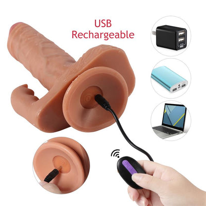 SHEQU - AUSTIN DILDO WITH 10 MODES OF VIBRATION AND CLITORIS STIMULATOR