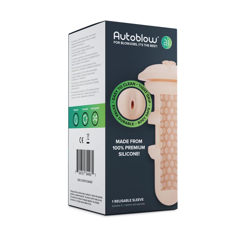 AUTOBLOW - A.I. SILICONE VAGINA SLEEVE