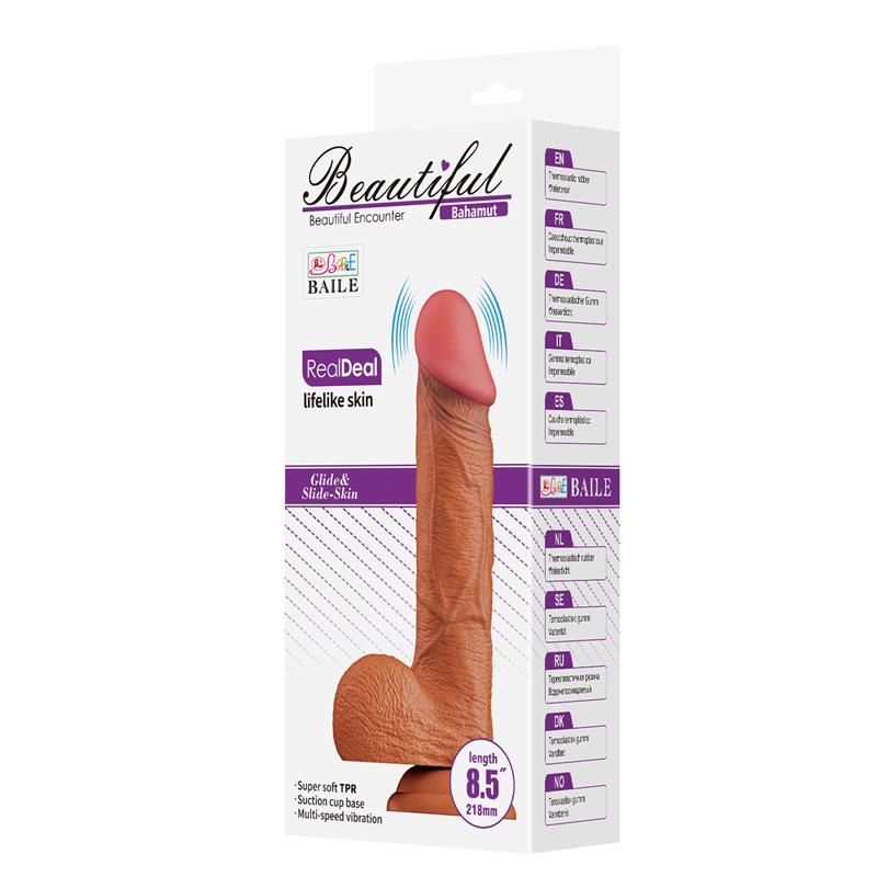 BAILE - BAHAMUT REALISTIC VIBRATOR 21.8 CM FLESH REMOTE CONTROL