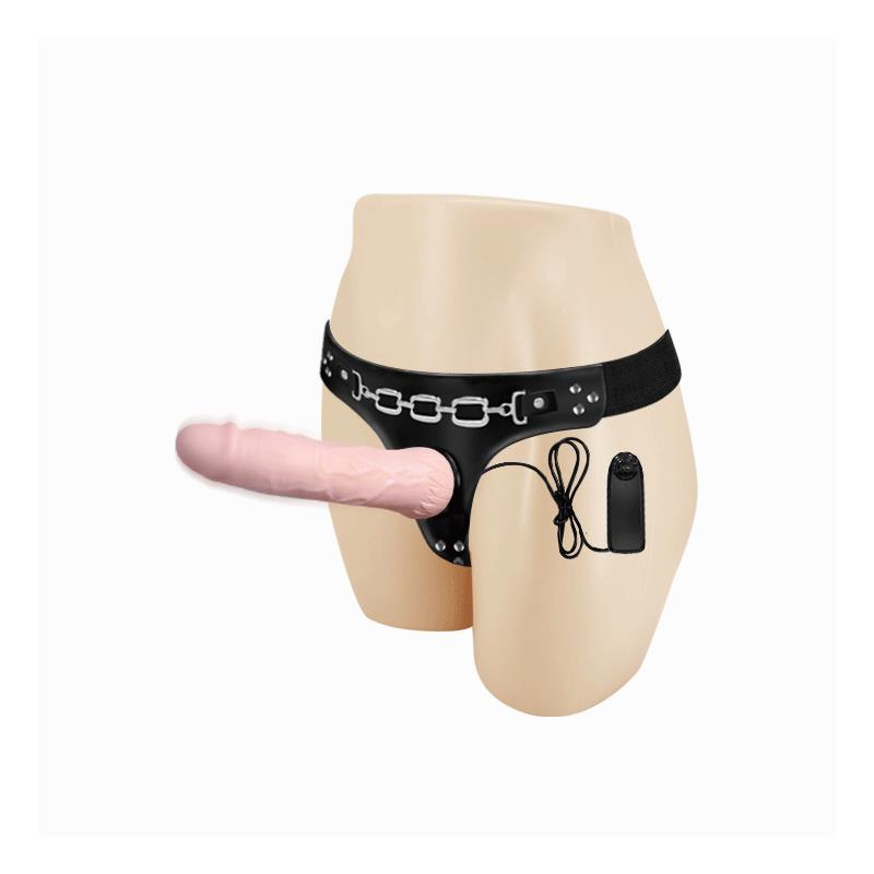 BAILE - STRAP-ON VIBRATING DILDO FLESH 18.5 CM