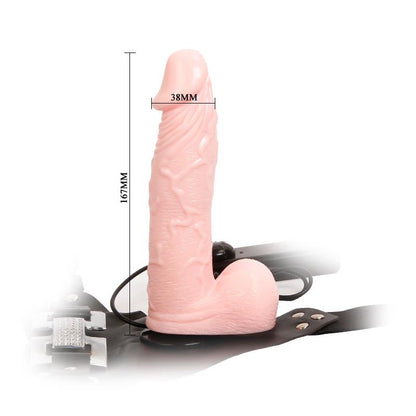 BAILE - STRAP-ON WITH DILDO FLESH WITH REMOTE CONTROL