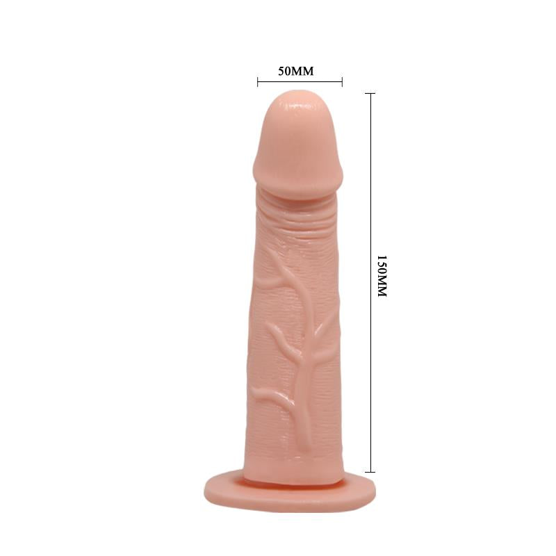 BAILE - STRAP-ON WITH VIBRATING DILDO FLESH 15 CM