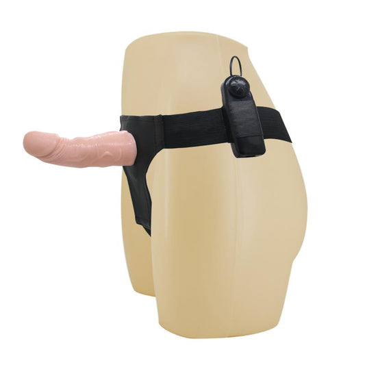 BAILE - STRAP-ON WITH VIBRATING DILDO FLESH 15 CM
