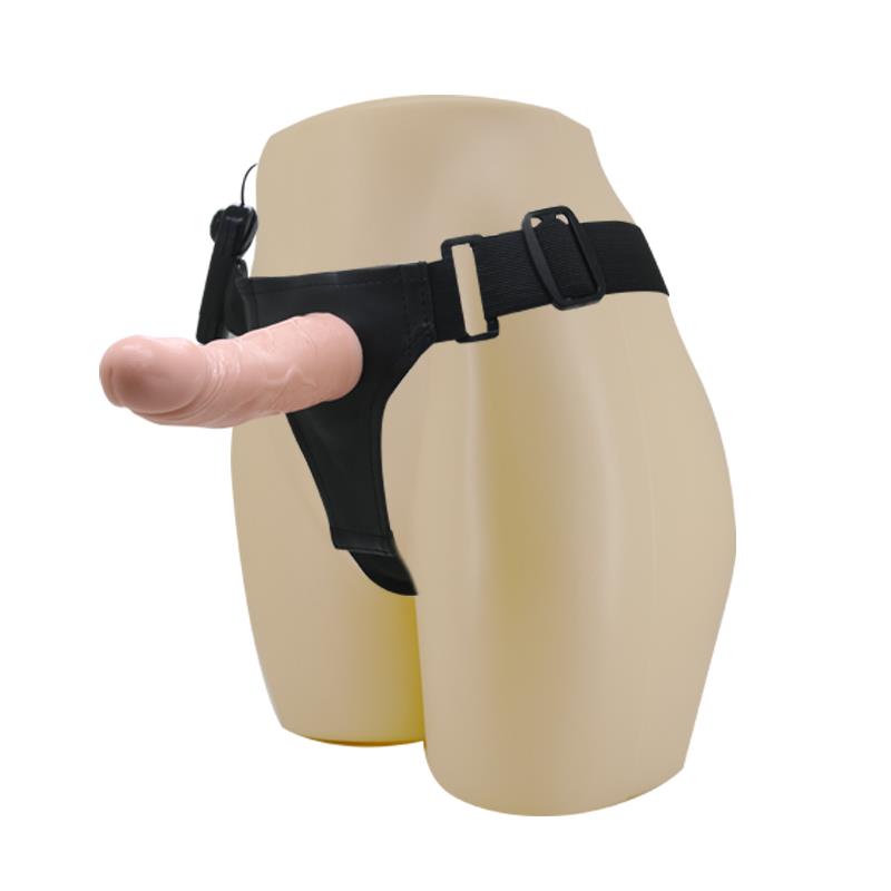 BAILE - STRAP-ON WITH VIBRATING DILDO FLESH 15 CM