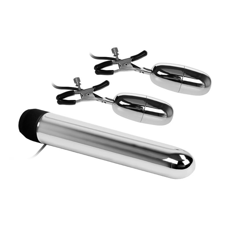 BAILE - VIBRATING BULLET AND NIPPLE CLAMPS WITH VIBRATION SET TURBO