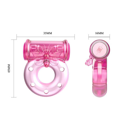 BAILE - VIBRATING COCK RING WITH CONDOM PINK