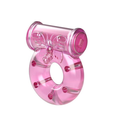 BAILE - VIBRATING COCK RING WITH CONDOM PINK