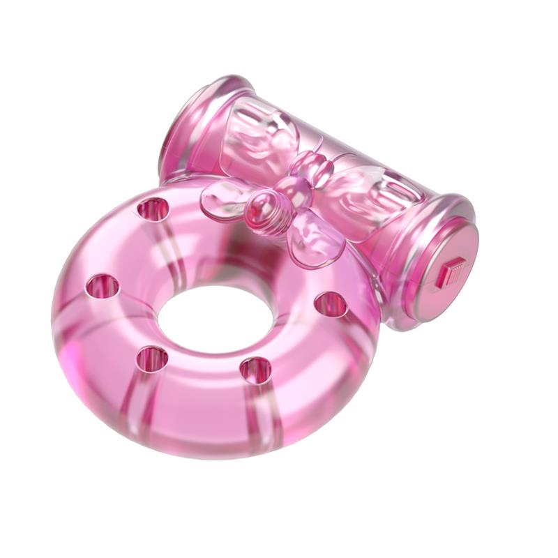 BAILE - VIBRATING COCK RING WITH CONDOM PINK