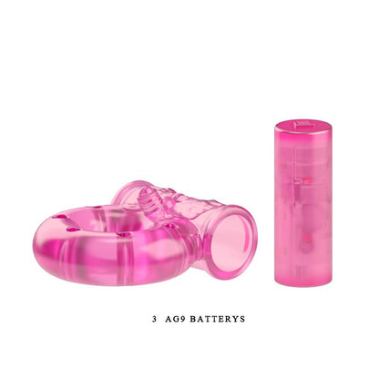 BAILE - VIBRATING COCK RING WITH CONDOM PINK