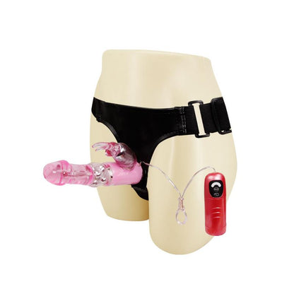 BAILE - VIBRATING STRAP-ON WITH DILDO PINK  18 CM