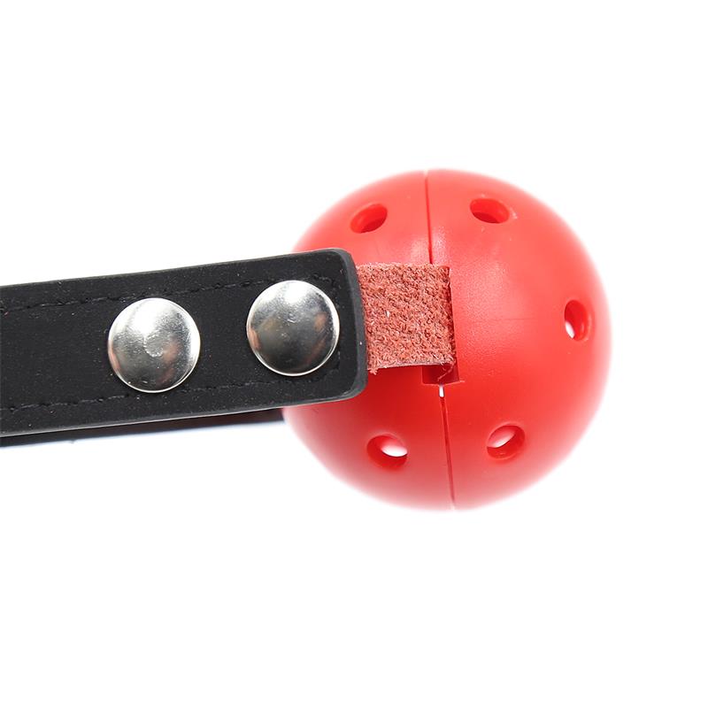 LATETOBED BDSM LINE - BALL GAG BREATHABLE BLACK/RED