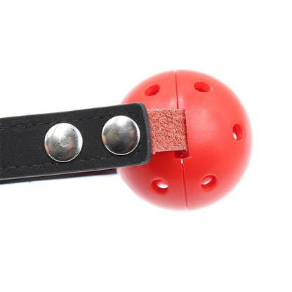 LATETOBED BDSM LINE - BALL GAG BREATHABLE BLACK/RED