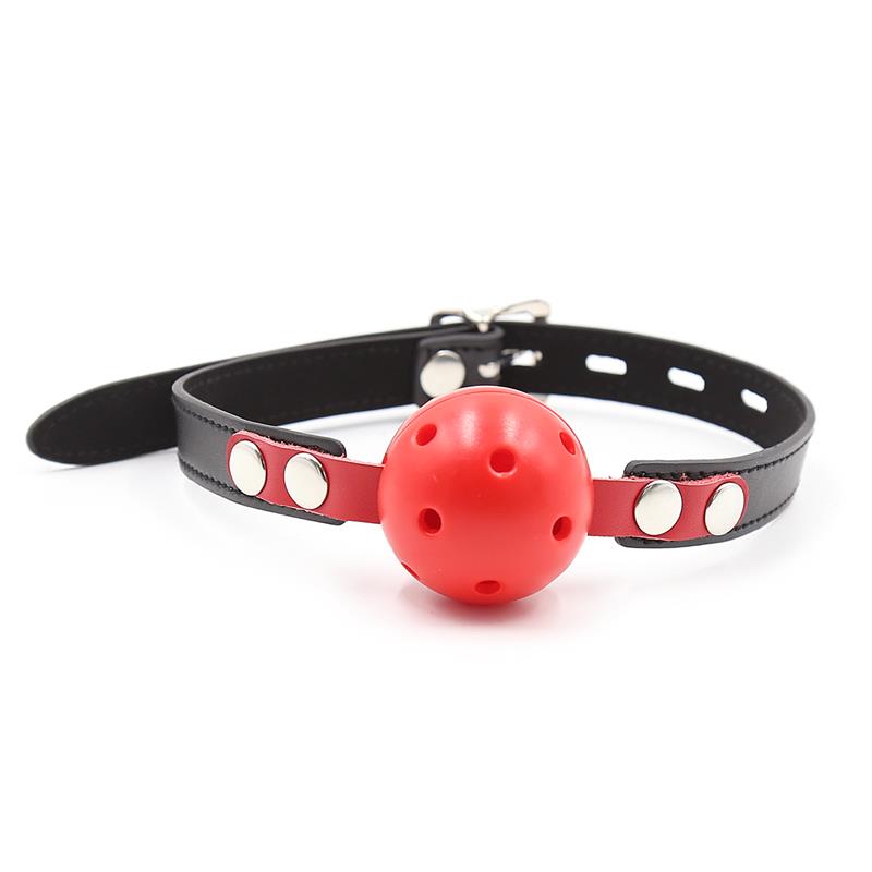 LATETOBED BDSM LINE - BALL GAG BREATHABLE BLACK/RED