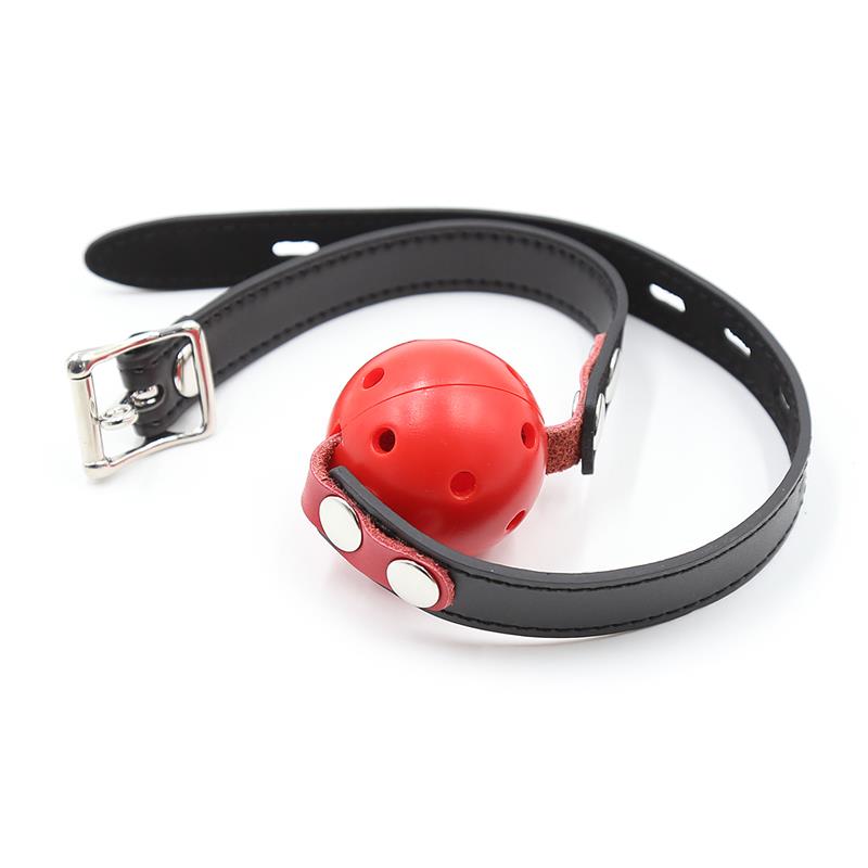 LATETOBED BDSM LINE - BALL GAG BREATHABLE BLACK/RED
